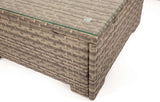 MINT Outdoor Garden Sofa Set Coffee Table with Glass Top and Woven Rattan Finish