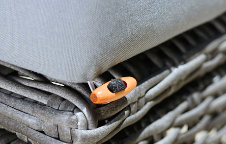 Close-up of a MINT Outdoor Garden Sofa Set cushion detail with woven texture and quality craftsmanship