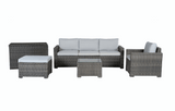 MINT Outdoor Garden Sofa Set in Grey Rattan with Cushions for Elegant Outdoor Relaxation