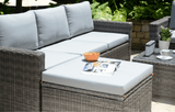MINT Outdoor Garden Sofa Set with Comfortable Cushions and Stylish Wicker Design for Outdoor Relaxation