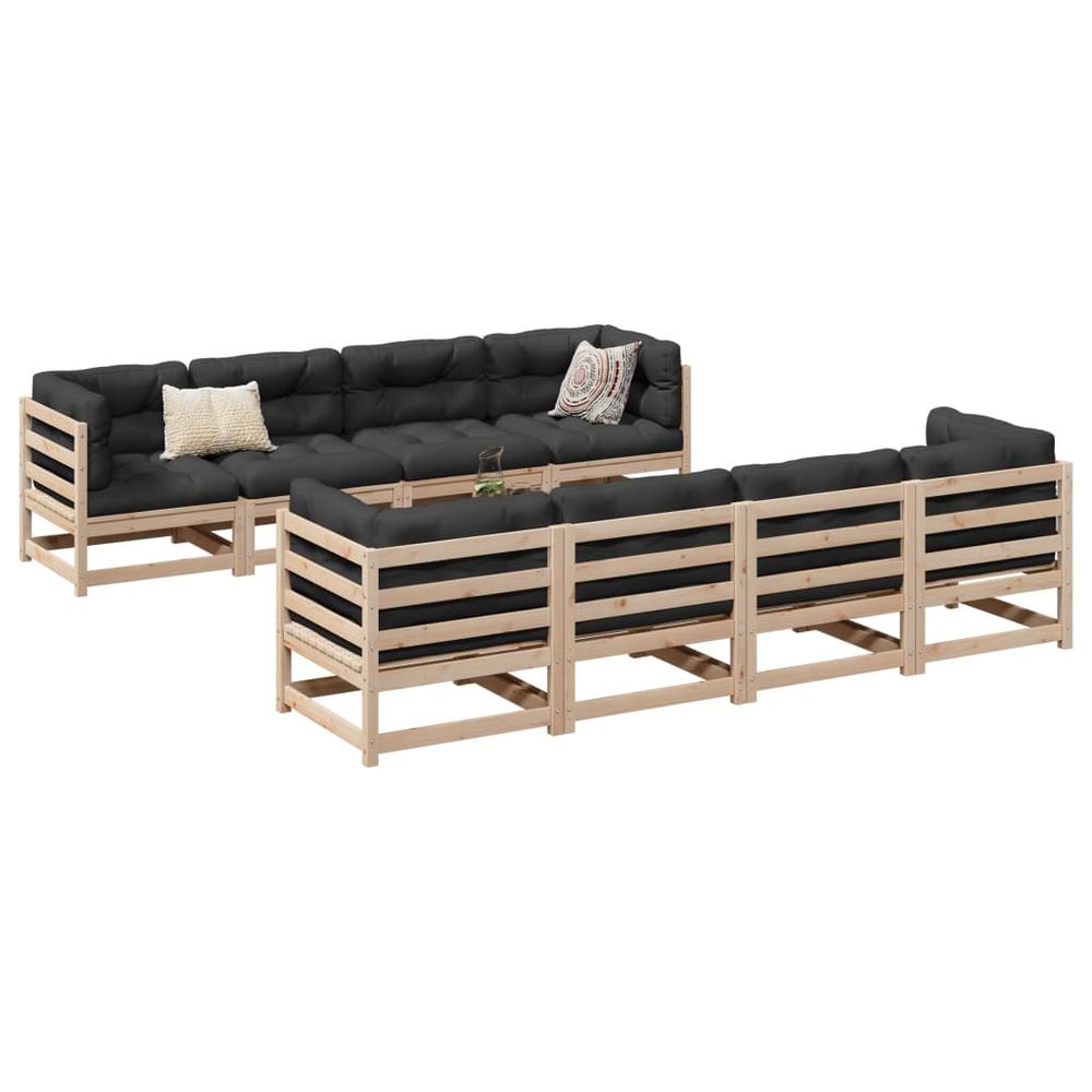 vidaXL 9 Piece Garden Sofa Set Solid Wood Pine vidaXL