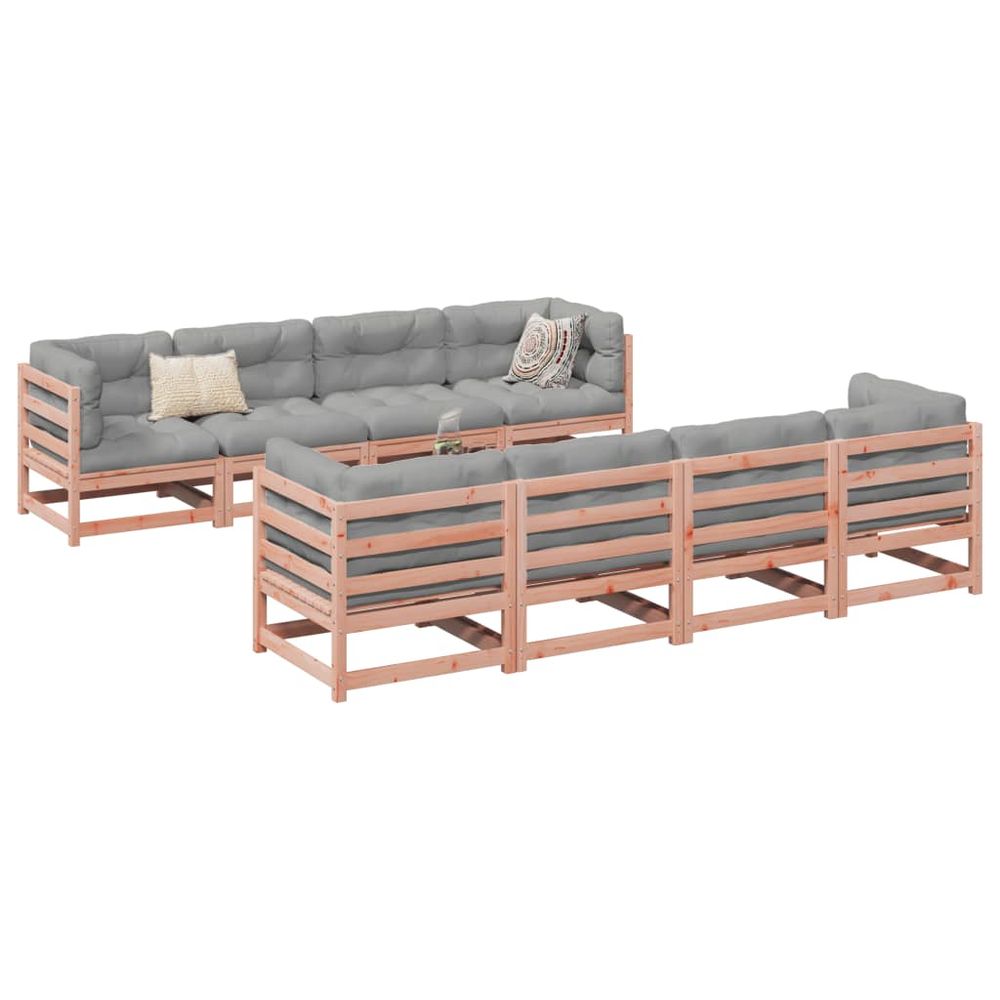 vidaXL 9 Piece Garden Sofa Set Solid Wood Pine natural douglas vidaXL