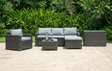 MINT Outdoor Garden Sofa Set in Rattan with Comfortable Cushions and Coffee Table for Outdoor Relaxation