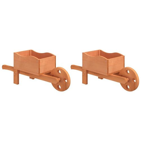 vidaXL Wheelbarrow Planters 2 pcs 47x15x19 cm Solid Wood Fir vidaXL