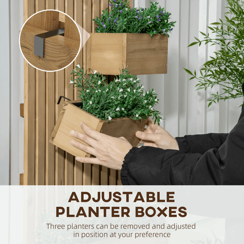 Outsunny Wooden Garden Planters with Trellis Wall-mounted Raised Garden Bed Outsunny