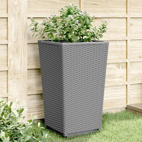 vidaXL Tall Rattan Effect Garden Planters - Weatherproof vidaXL