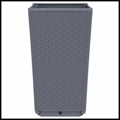 vidaXL Tall Rattan Effect Garden Planters - Weatherproof vidaXL