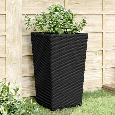 vidaXL Tall Rattan Effect Garden Planters - Weatherproof vidaXL