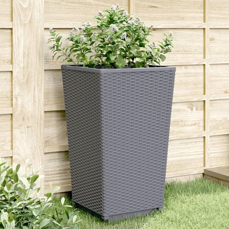 vidaXL Tall Rattan Effect Garden Planters - Weatherproof vidaXL