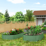 Garden Raised Planters Set - Durable Galvanised Steel for Outdoor Use Outsunny