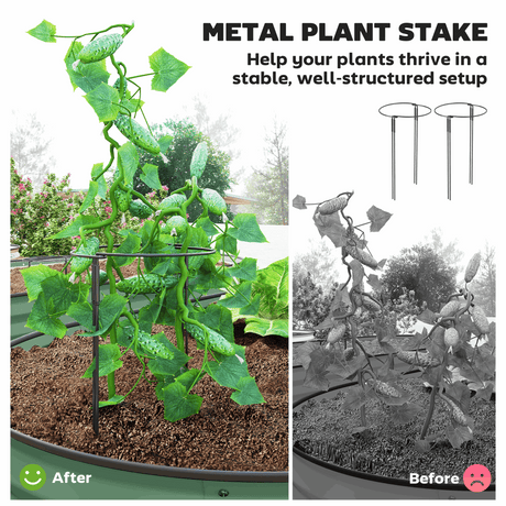 Garden Raised Planters Set - Durable Galvanised Steel for Outdoor Use Outsunny