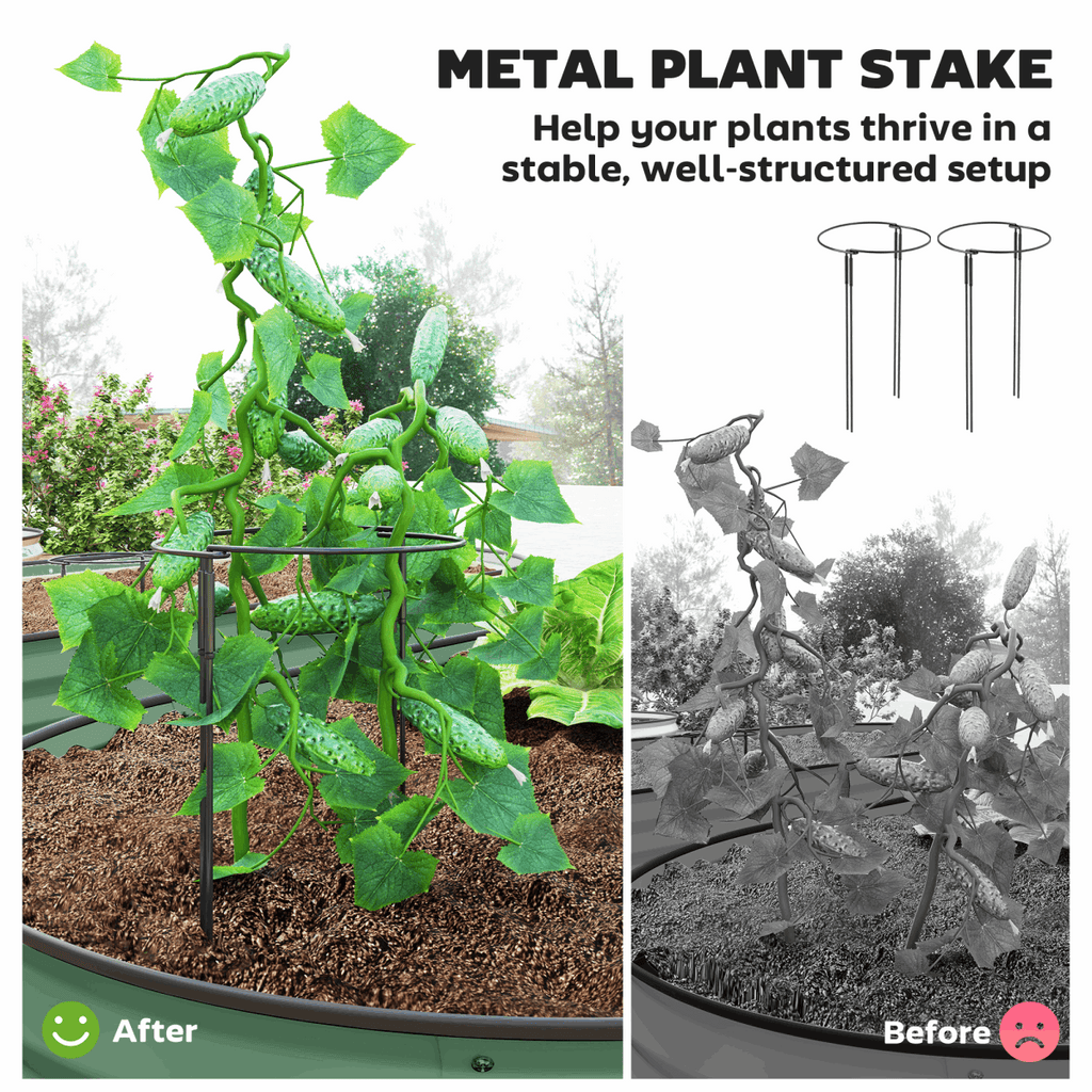 Garden Raised Planters Set - Durable Galvanised Steel for Outdoor Use Outsunny