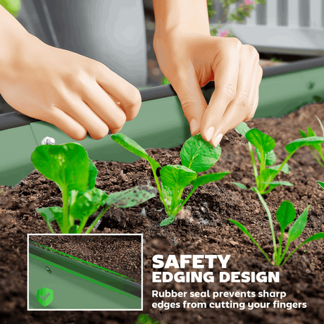 Garden Raised Planters Set - Durable Galvanised Steel for Outdoor Use Outsunny