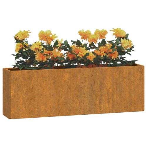 vidaXL Wall Planters 2 pcs Rusty Corten Steel 53x10x17 cm vidaXL