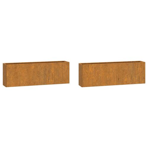 vidaXL Wall Planters 2 pcs Rusty Corten Steel 53x10x17 cm vidaXL