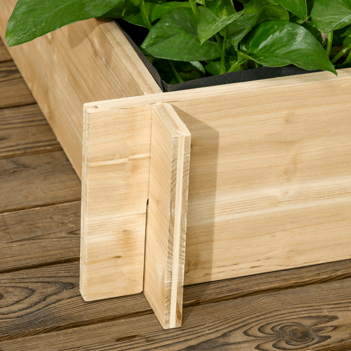 Outsunny 3 Tier Wooden Garden Planters with Trellis for Vine Climbing Plants Outsunny