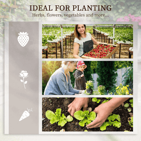 Outsunny 3 Tier Wooden Garden Planters with Trellis for Vine Climbing Plants Outsunny