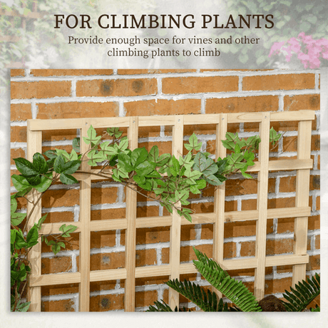 Outsunny 3 Tier Wooden Garden Planters with Trellis for Vine Climbing Plants Outsunny