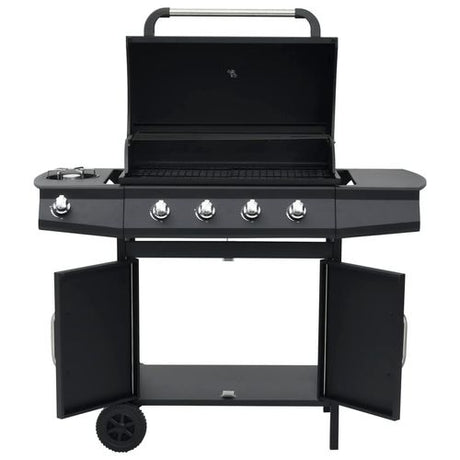 vidaXL Stainless Steel Gas Barbecue Grill with Side Burner vidaXL