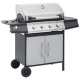 vidaXL Stainless Steel Gas Barbecue Grill with Side Burner vidaXL