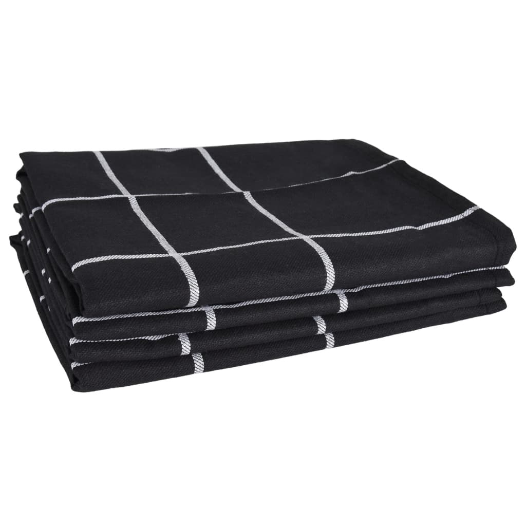 vidaXL 12 Piece Towel Set Black Cotton vidaXL