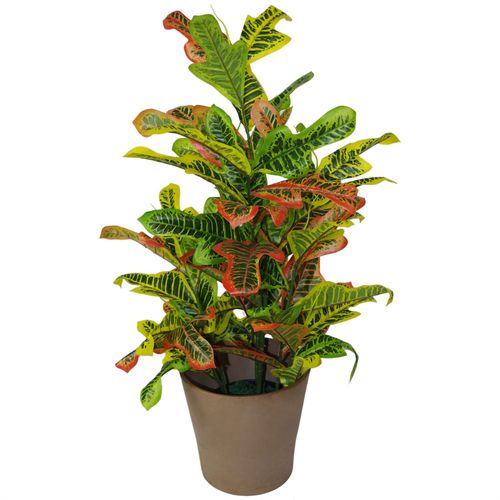 90cm Artificial Codiaeum Multicoloured House Plant - Large Leaf
