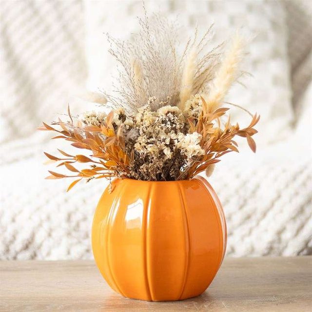 Stylish Orange Ceramic Pumpkin Vase for Seasonal Decor N/A