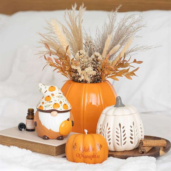Stylish Orange Ceramic Pumpkin Vase for Seasonal Decor N/A