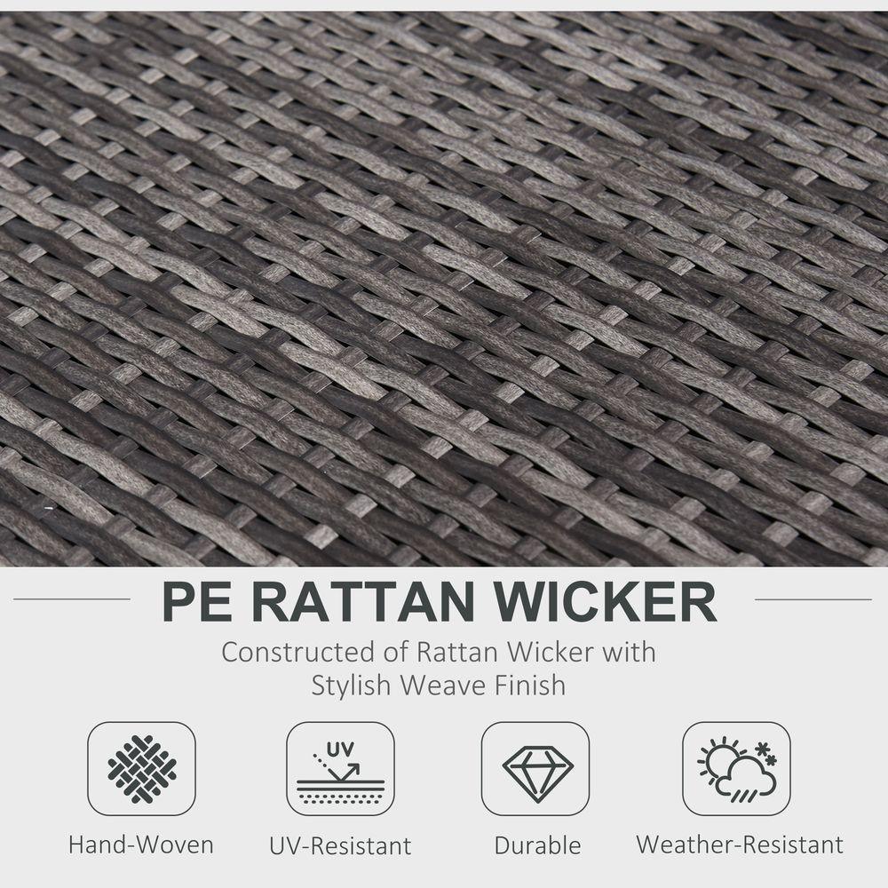 Outsunny 6-Seater Rattan Sofa Furniture Set with Cushions, Steel Frame-Grey Outsunny