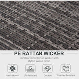 Outsunny 6-Seater Rattan Sofa Furniture Set with Cushions, Steel Frame-Grey Outsunny