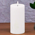 Luxe Collection Natural Glow 3x6 Textured Ribbed LED Candle WHITE PLASTIC Shades 4 Seasons