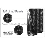 Geometric Black Sparkle Blackout Curtains