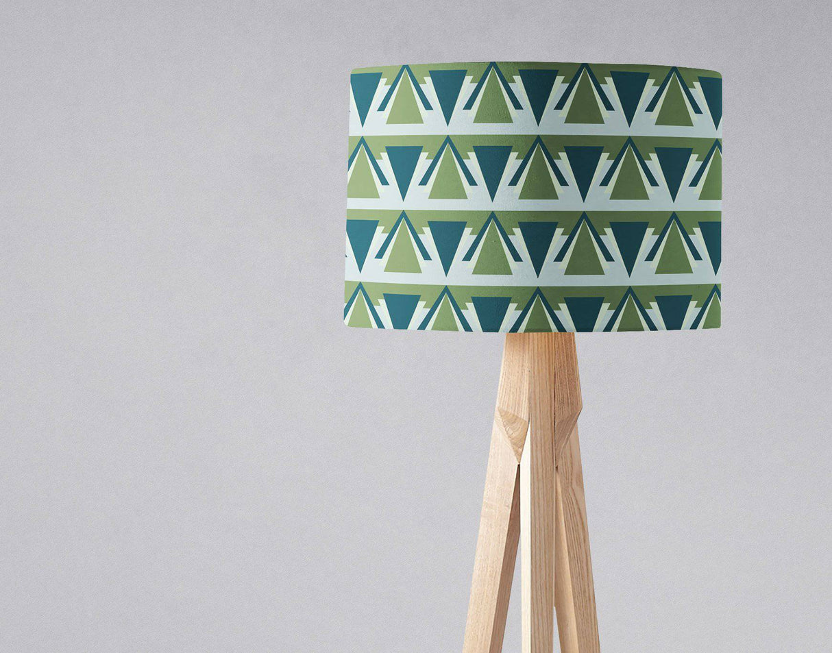 Shadow Bright stylish lampshade featuring a geometric green pattern for modern decor