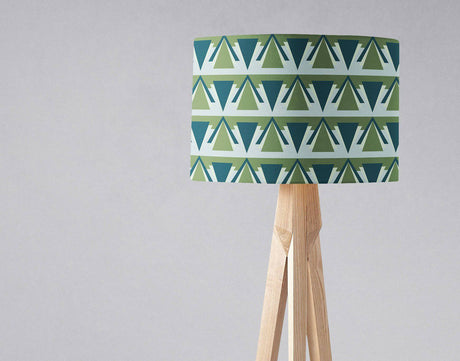 Shadow Bright stylish lampshade featuring a geometric green pattern for modern decor