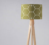 Stylish Shadow Bright lampshade featuring a geometric hexagon pattern in green