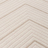 Cream Geometric Rug with a Textured Chevron Pattern for Modern Home Decor