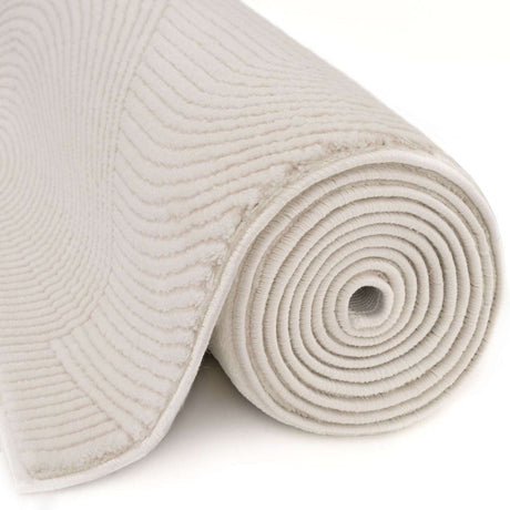Soft and textured rolled Geometric Rug in a neutral colour, ideal for any modern home decor
