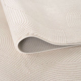 Neutral Geometric Rug with a Textured Pattern and Soft, Durable Construction