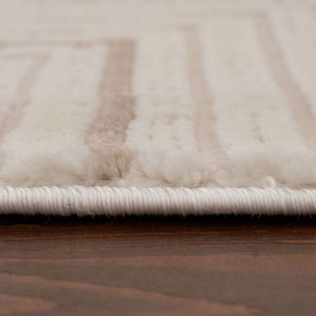Close-up of a plush Geometric Rug showcasing soft textures and neutral tones for modern decor