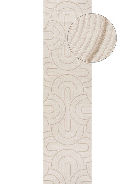Elegant Geometric Rug in neutral tones with textured pattern for modern home decor