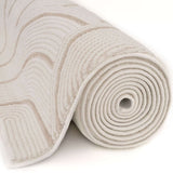 Soft rolled-up Geometric Rug with a subtle design in neutral tones for modern home decor