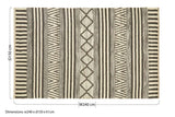 Orsina Geometric Rug in neutral tones with bold stripes and diamond patterns, 240 x 150 cm