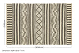 Orsina Geometric Rug in neutral tones with bold stripes and diamond patterns, 240 x 150 cm