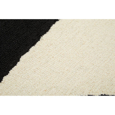 Orsina Geometric Rug with a modern black and cream design, perfect for contemporary interiors