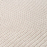 Elegant Geometric Rug in soft beige with a textured zigzag pattern for modern interiors