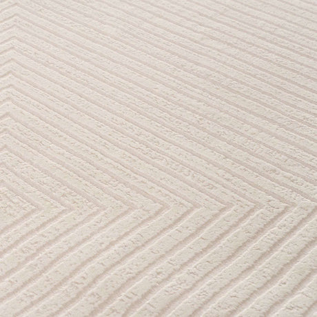 Elegant Geometric Rug in soft beige with a textured zigzag pattern for modern interiors