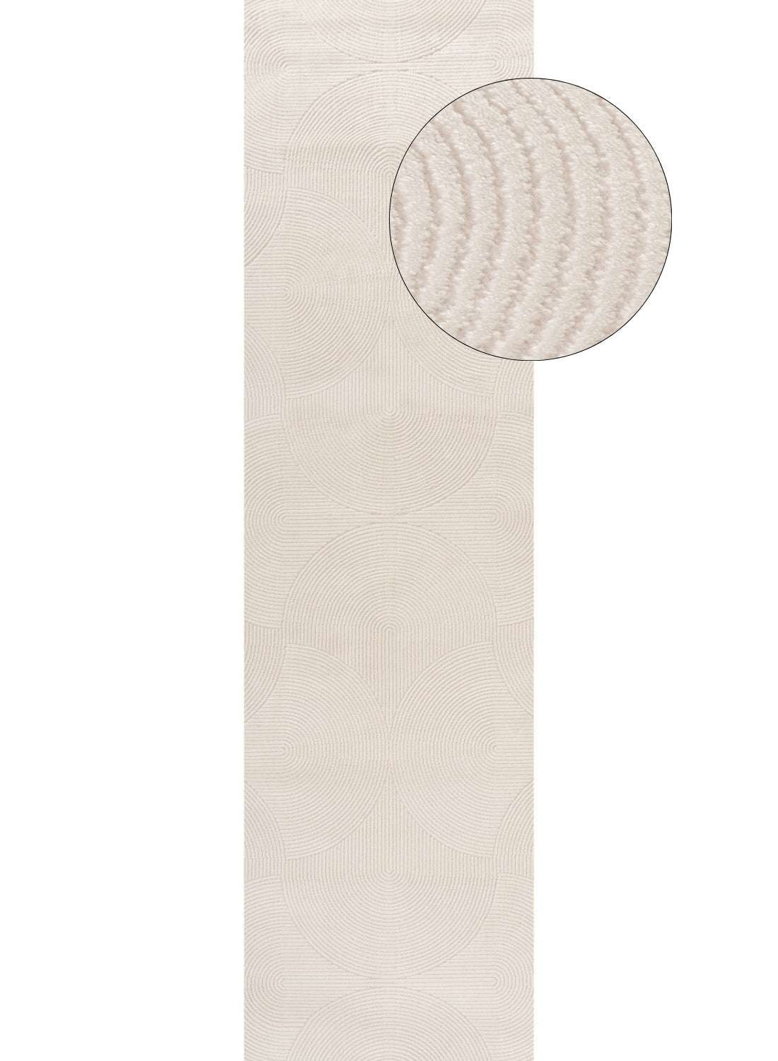 Light beige geometric rug with a textured pattern for modern home decor