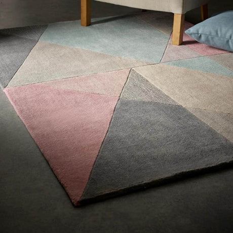 Stylish Geometric Rug in pastel shades, adding modern flair to living spaces