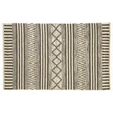 Orsina Geometric Rug featuring bold stripes and patterns in black and cream for modern decor