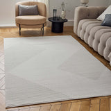 Stylish Geometric Rug in light grey, featuring a textured pattern for modern interiors